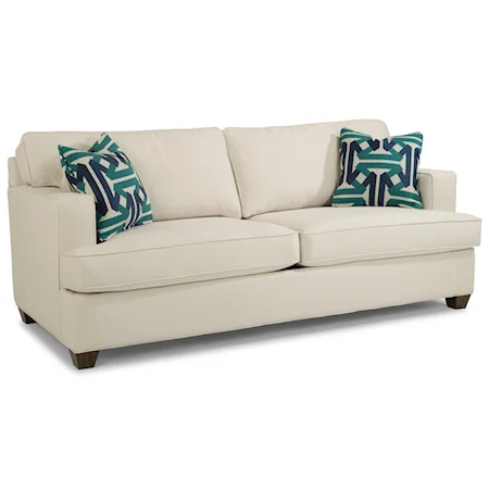 Contemporary Two Cushion Sofa with Track Arms